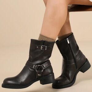 Lulus distressed moto boots sz 8